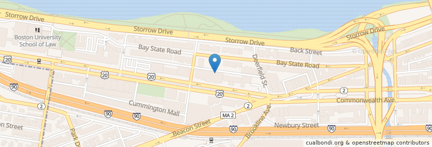 Mapa de ubicacion de Lourdes Chapel en Estados Unidos Da América, Massachusetts, Suffolk County, Boston.