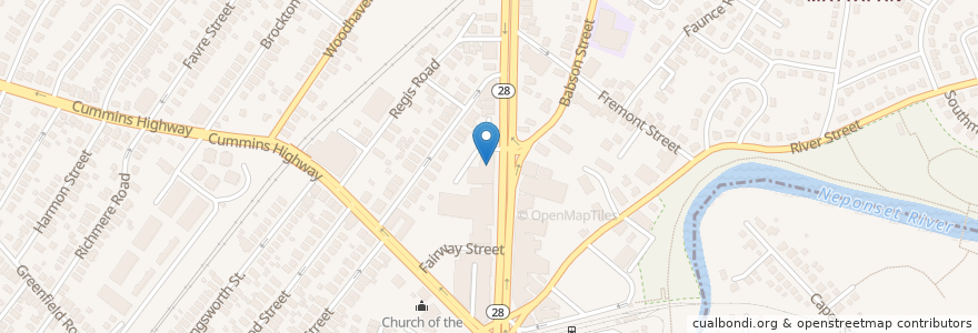 Mapa de ubicacion de Mattapan Community Health Center en Stati Uniti D'America, Massachusetts, Suffolk County, Boston.