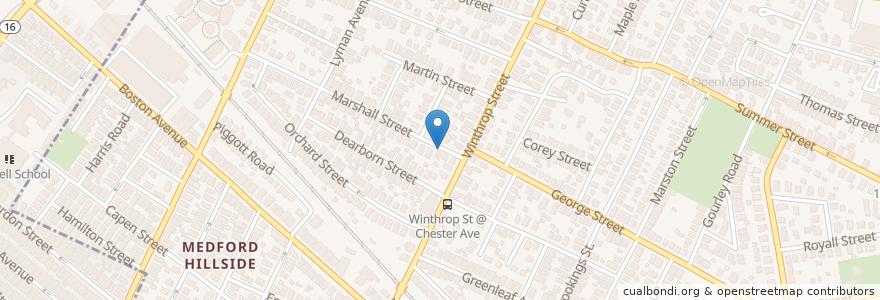 Mapa de ubicacion de Sacred Heart Church en 美利坚合众国/美利堅合眾國, 马萨诸塞州 / 麻薩諸塞州 / 麻省, Middlesex County, Medford.