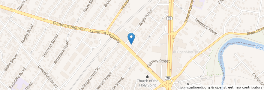 Mapa de ubicacion de Saint Pauls Assembly of God Church en Verenigde Staten, Massachusetts, Suffolk County, Boston.