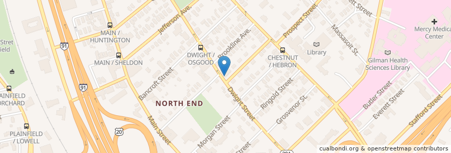 Mapa de ubicacion de Daniels New Bethel Church en Verenigde Staten, Massachusetts, Hampden County, Springfield.