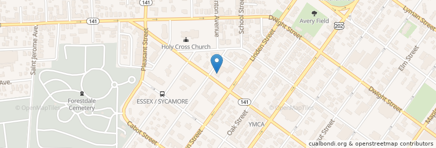 Mapa de ubicacion de Saint Pauls Episcopal Church en Amerika Birleşik Devletleri, Massachusetts, Hampden County, Holyoke.