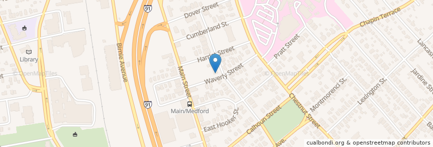Mapa de ubicacion de Saint Thomas Aquinas Church en Estados Unidos Da América, Massachusetts, Hampden County, Springfield.