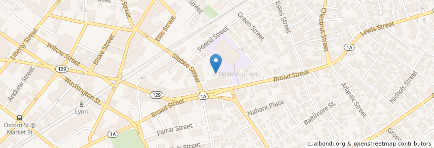 Mapa de ubicacion de Central Congregational Church en 美利坚合众国/美利堅合眾國, 马萨诸塞州 / 麻薩諸塞州 / 麻省, Essex County, Lynn.