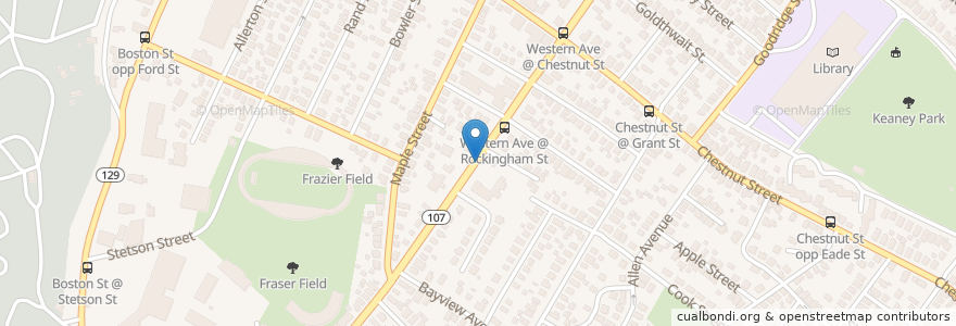 Mapa de ubicacion de East Baptist Church en 美利坚合众国/美利堅合眾國, 马萨诸塞州 / 麻薩諸塞州 / 麻省, Essex County, Lynn.