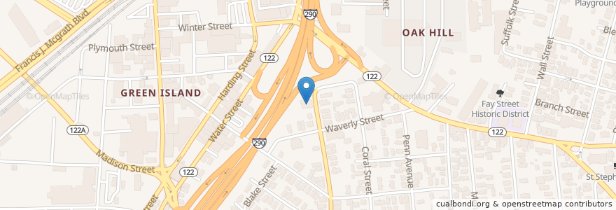 Mapa de ubicacion de Shaavai Torah Synagogue East en 美利坚合众国/美利堅合眾國, 马萨诸塞州 / 麻薩諸塞州 / 麻省, Worcester County, Worcester.