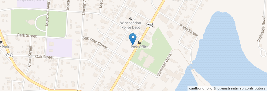 Mapa de ubicacion de Winchendon Post Office en Estados Unidos Da América, Massachusetts, Worcester County, Winchendon.