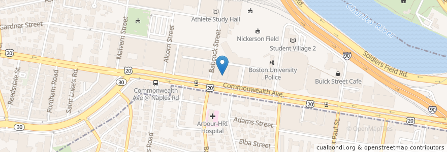 Mapa de ubicacion de Boston Evening Academy HMCS School en Estados Unidos De América, Massachusetts, Suffolk County, Boston.