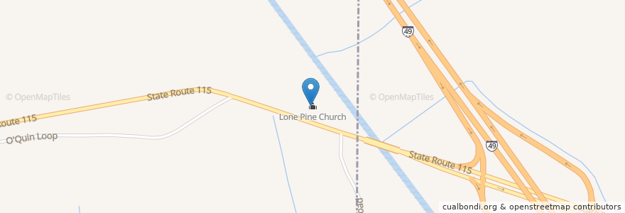 Mapa de ubicacion de Lone Pine Church en Vereinigte Staaten Von Amerika, Louisiana, Evangeline Parish.