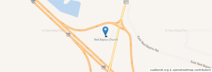 Mapa de ubicacion de Red Bayou Church en Amerika Syarikat, Louisiana, De Soto Parish.