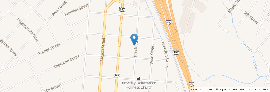 Mapa de ubicacion de Second Bethlehem Baptist Church en United States, Louisiana, Rapides Parish, Alexandria.