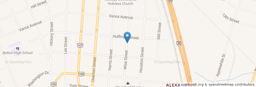 Mapa de ubicacion de Church of God in Christ en 미국, 루이지애나, Rapides Parish, Alexandria.