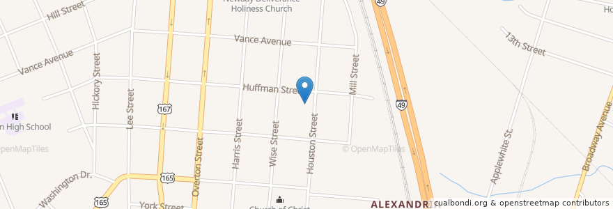 Mapa de ubicacion de Antioch Baptist Church en Verenigde Staten, Louisiana, Rapides Parish, Alexandria.