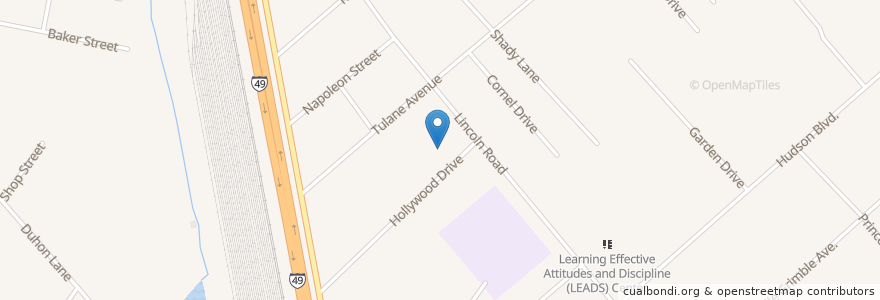 Mapa de ubicacion de Second New Light Baptist Church en United States, Louisiana, Rapides Parish, Alexandria.