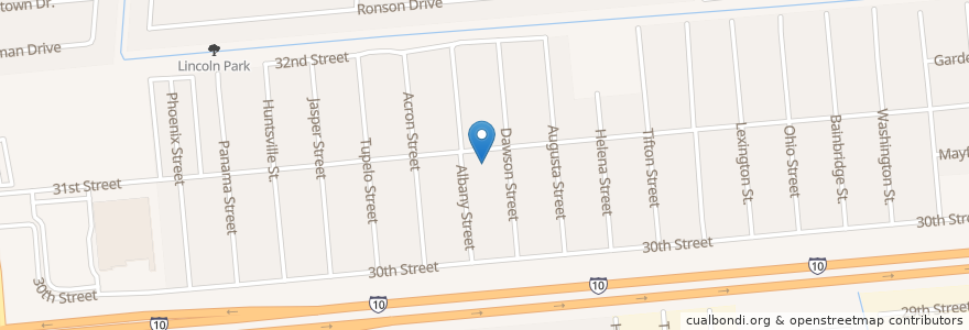 Mapa de ubicacion de Cypress Grove Missionary Baptist Church en ایالات متحده آمریکا, لوئیزیانا, Jefferson Parish, Kenner.