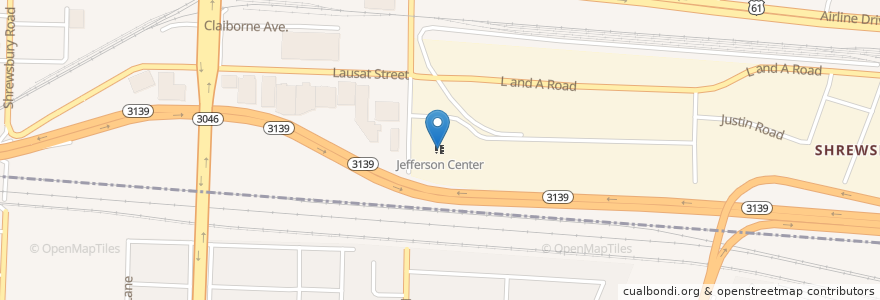 Mapa de ubicacion de Jefferson Center en United States, Louisiana, Jefferson Parish, Metairie.