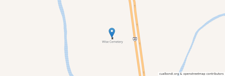 Mapa de ubicacion de Wise Cemetery en Estados Unidos Da América, Luisiana, Rapides Parish.