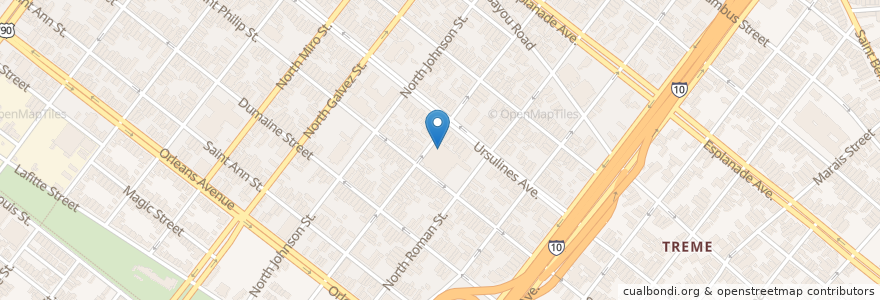 Mapa de ubicacion de Saint Peter Claver Elementary School en الولايات المتّحدة الأمريكيّة, لويزيانا, Orleans Parish, New Orleans.