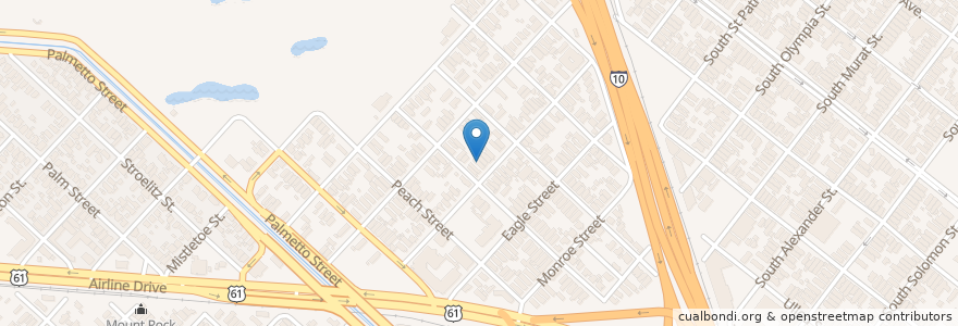 Mapa de ubicacion de First Holly Grove Baptist Church en ایالات متحده آمریکا, لوئیزیانا, Orleans Parish, New Orleans.