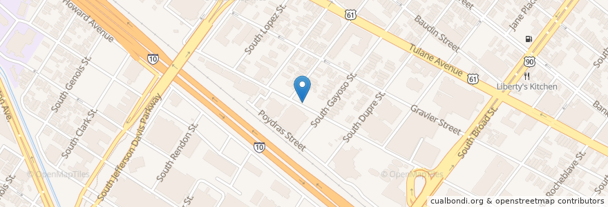 Mapa de ubicacion de Greater Saint Peter Baptist Church en United States, Louisiana, Orleans Parish, New Orleans.
