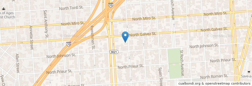 Mapa de ubicacion de True Vine Baptist Church en アメリカ合衆国, ルイジアナ州, Orleans Parish, New Orleans.