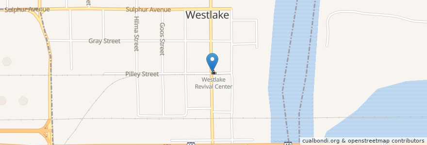 Mapa de ubicacion de Westlake Revival Center en United States, Louisiana, Calcasieu Parish, Westlake.