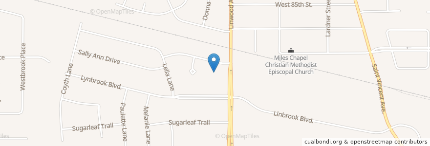Mapa de ubicacion de Janet Lane Baptist Church en États-Unis D'Amérique, Louisiane, Caddo Parish, Shreveport.