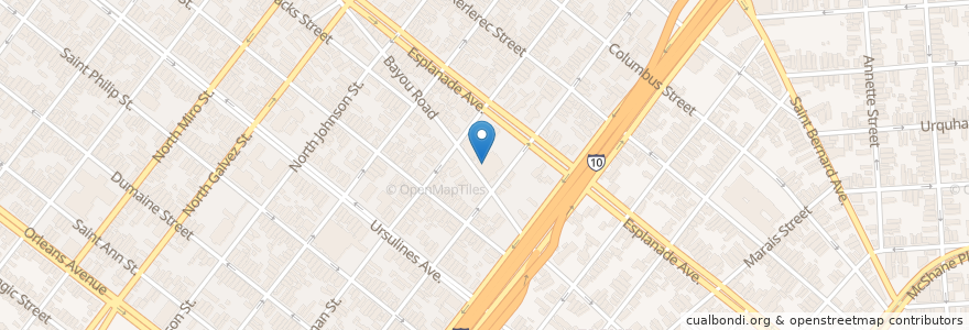 Mapa de ubicacion de Joseph S Clark Senior High School en 미국, 루이지애나, Orleans Parish, New Orleans.