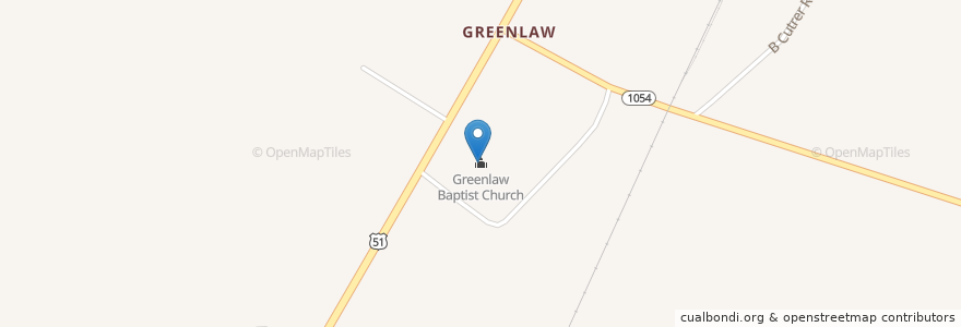 Mapa de ubicacion de Greenlaw Baptist Church en الولايات المتّحدة الأمريكيّة, لويزيانا, Tangipahoa Parish.