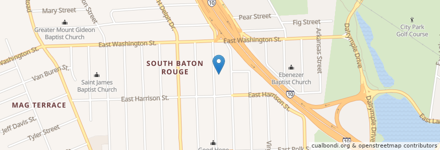Mapa de ubicacion de Mount Calvary Third Baptist Church en Vereinigte Staaten Von Amerika, Louisiana, East Baton Rouge Parish, Baton Rouge.