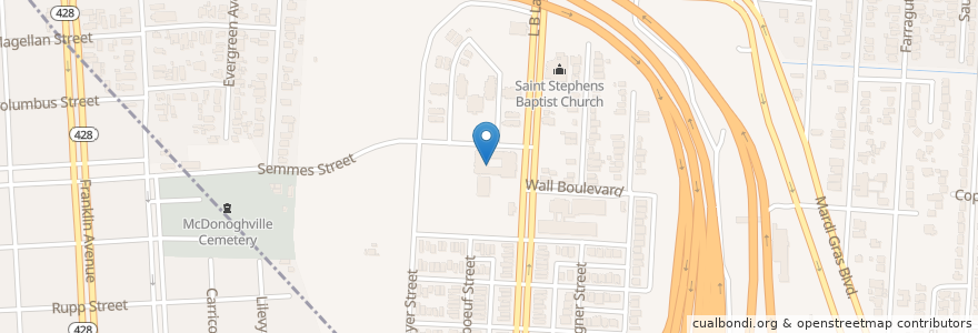 Mapa de ubicacion de William J. Fischer Elementary School en アメリカ合衆国, ルイジアナ州, Orleans Parish, New Orleans.