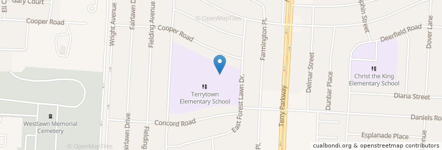 Mapa de ubicacion de Terrytown Elementary School en アメリカ合衆国, ルイジアナ州, Jefferson Parish, Terrytown.