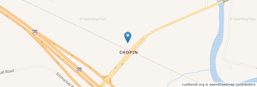 Mapa de ubicacion de Chopin Post Office en 미국, 루이지애나, Natchitoches Parish.