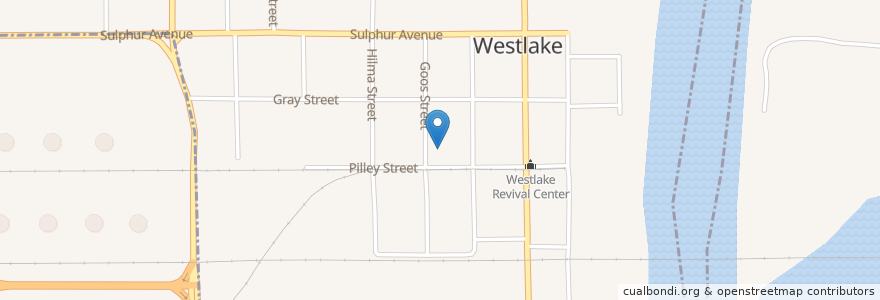 Mapa de ubicacion de Westlake Post Office en États-Unis D'Amérique, Louisiane, Calcasieu Parish, Westlake.