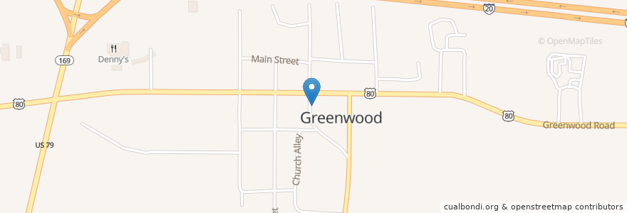 Mapa de ubicacion de Greenwood Post Office en United States, Louisiana, Caddo Parish, Greenwood.
