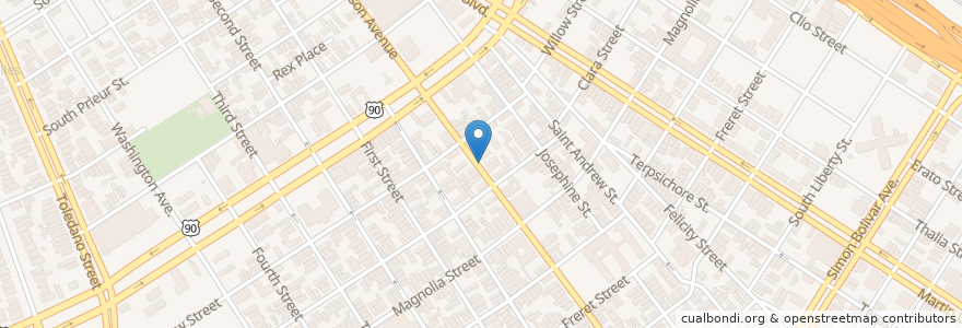 Mapa de ubicacion de United House of Prayer en Amerika Birleşik Devletleri, Louisiana, Orleans Parish, New Orleans.