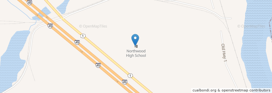 Mapa de ubicacion de Northwood High School en Estados Unidos De América, Luisiana, Rapides Parish.