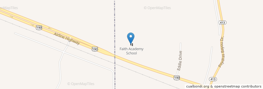 Mapa de ubicacion de Faith Academy School en United States, Louisiana, Pointe Coupee Parish.