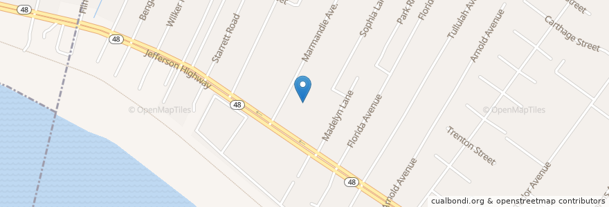 Mapa de ubicacion de John Curtis Christian Lower School en Amerika Syarikat, Louisiana, Jefferson Parish, River Ridge.