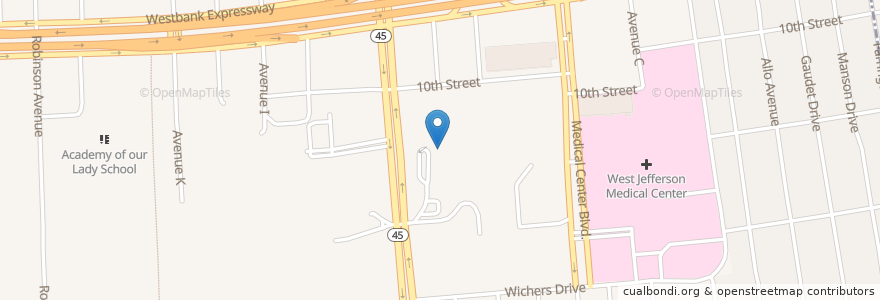 Mapa de ubicacion de Hope Haven Center School en Estados Unidos De América, Luisiana, Jefferson Parish, Marrero.