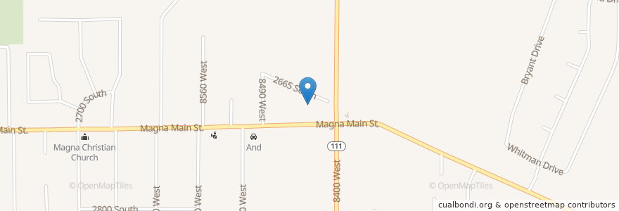 Mapa de ubicacion de Holiday Oil Gas Station en 미국, 유타 주, Salt Lake County, Magna.