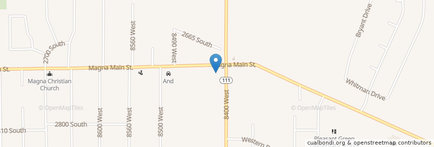 Mapa de ubicacion de Chevron en 美利坚合众国/美利堅合眾國, 犹他州 / 猶他州, Salt Lake County, Magna.