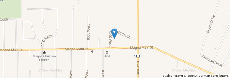 Mapa de ubicacion de Magna Post Office en United States, Utah, Salt Lake County, Magna.
