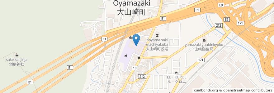 Mapa de ubicacion de 乙訓郡 en 일본, 교토부, 乙訓郡, 大山崎町.