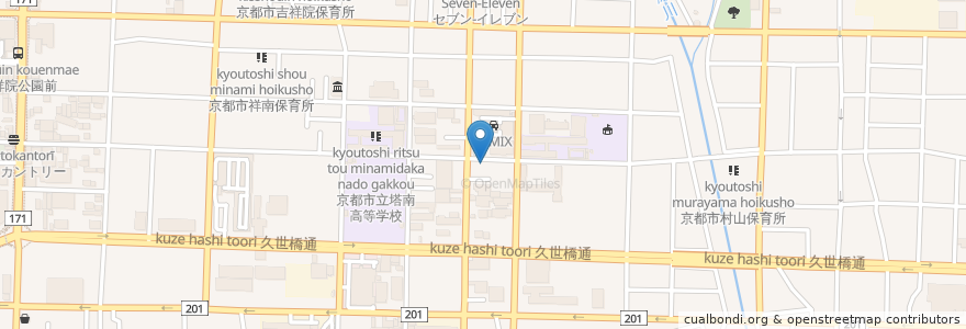 Mapa de ubicacion de 南区 en Japão, 京都府, Quioto, 南区.