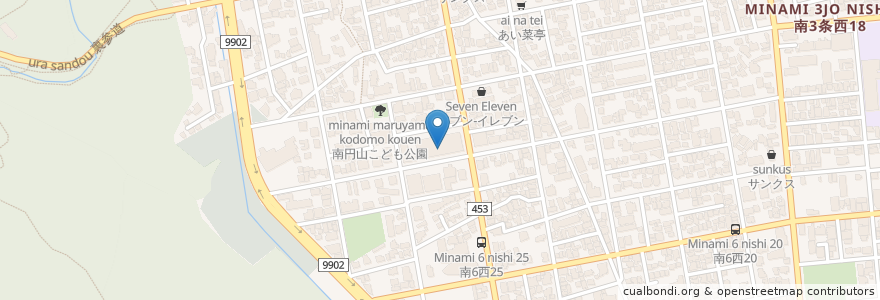 Mapa de ubicacion de 愛育病院 en Japan, Präfektur Hokkaido, 石狩振興局, 札幌市, 中央区.