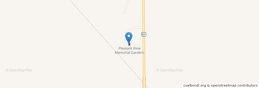 Mapa de ubicacion de Pleasant View Memorial Gardens en Amerika Syarikat, Kentucky, Fulton County.
