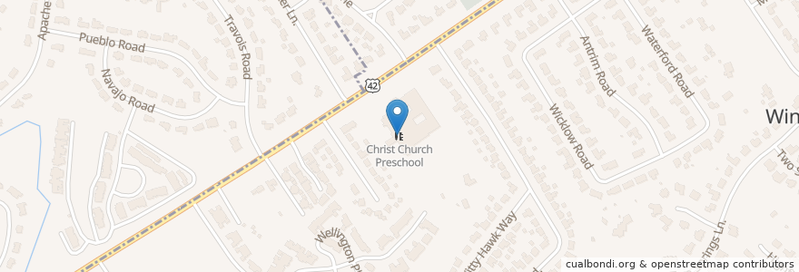 Mapa de ubicacion de Christ Church Preschool en 미국, Kenekuke, Jefferson County, Windy Hills, Louisville.