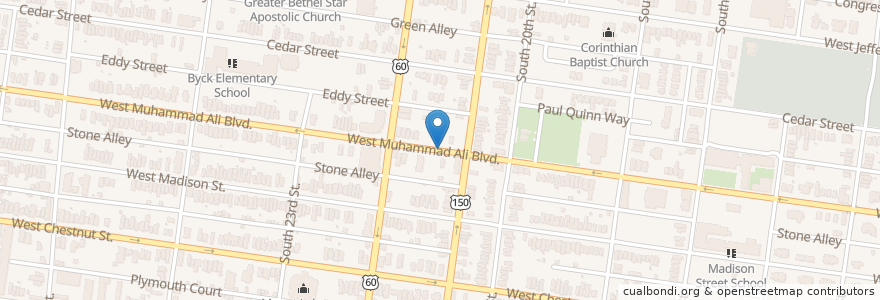 Mapa de ubicacion de Spillman Memorial Church en Stati Uniti D'America, Kentucky, Jefferson County, Louisville.