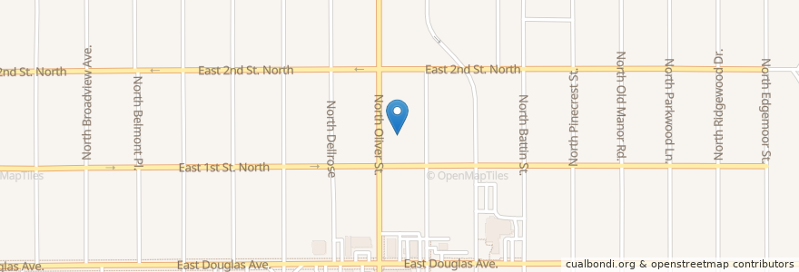 Mapa de ubicacion de Hyde Elementary School en Estados Unidos Da América, Kansas, Sedgwick County, Wichita.